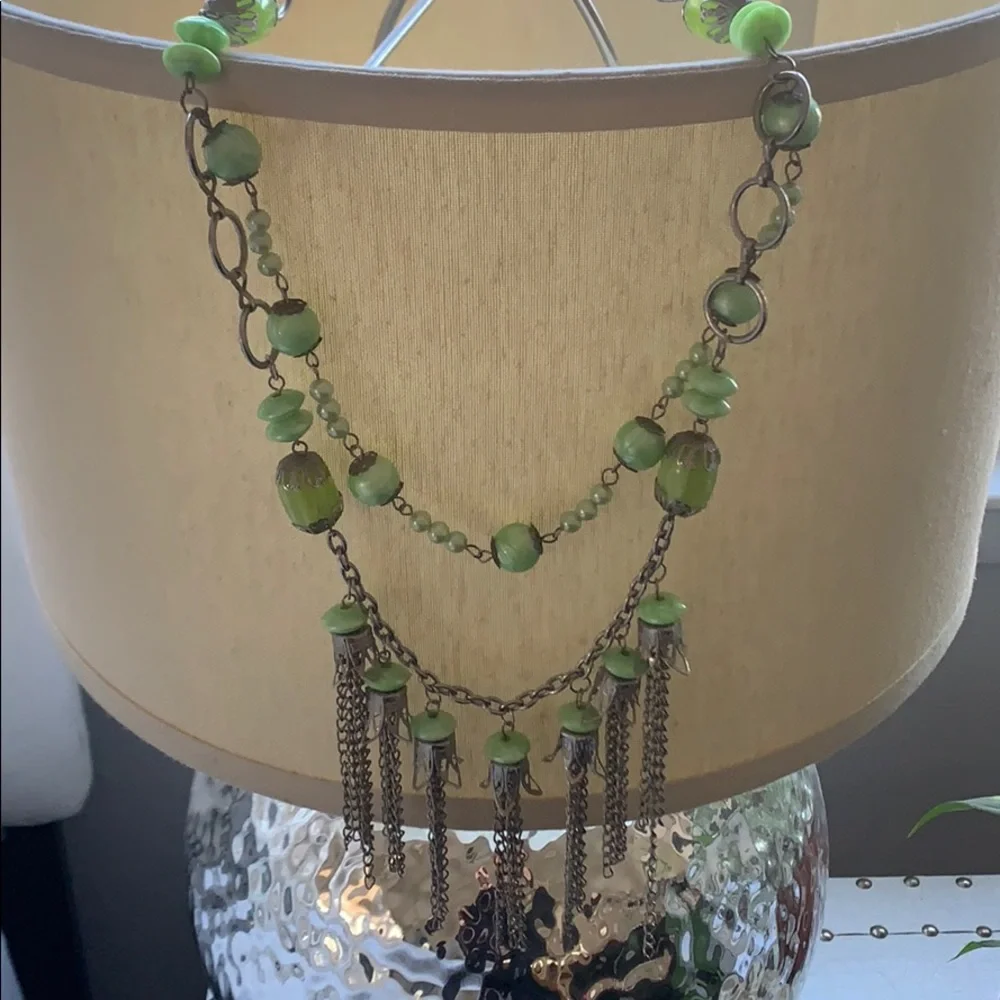 Vintage green and silver necklace